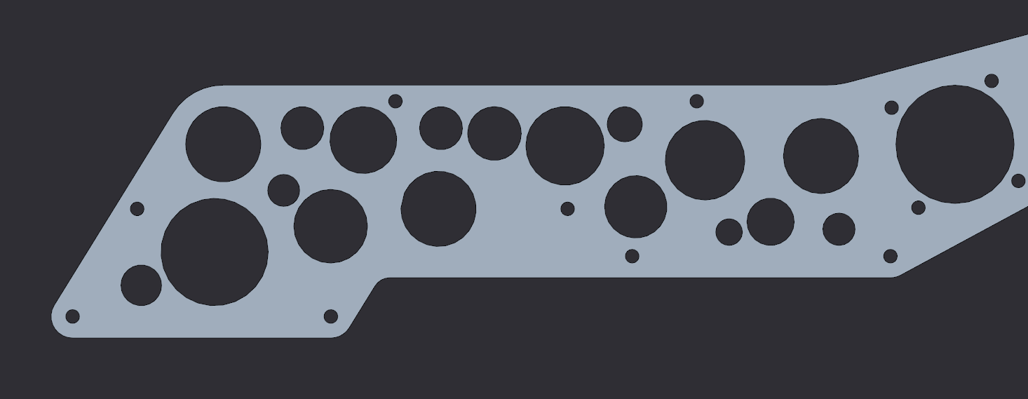 Outer mechanism plate showing optimal drill pockets